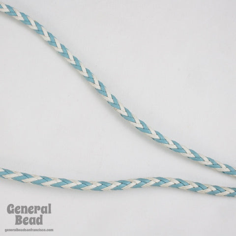 36" White/Turquoise Chevron Bolo Cord-General Bead