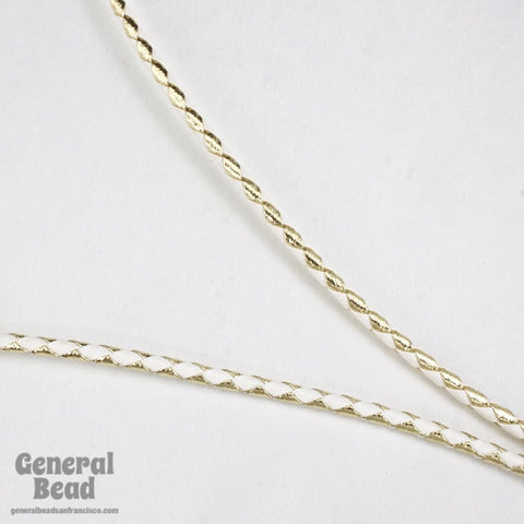 36" White/Metallic Gold Bolo Cord #4068