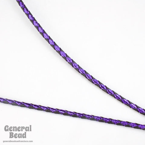 36" Black/Metallic Purple Bolo Cord-General Bead