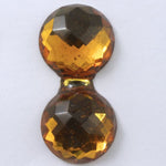 15mm x 30mm Double Bubble Faceted Topaz Cabochon #XS34-C-General Bead