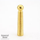 30mm Gold Tone Ridged Bolo End (2 Pcs) #4090-General Bead