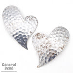 45mm Hammered Steel Heart Pair (4 Pcs) #4099-General Bead