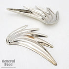 50mm Silver Tone Tropical Leaf Charm (2 Pcs) #4100-General Bead