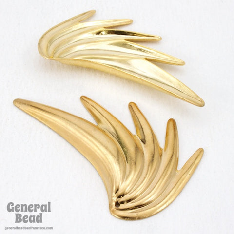 50mm Gold Tone Tropical Leaf Charm-General Bead