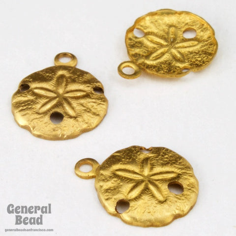 10mm Raw Brass Sand Dollar (12 Pcs) #4107-General Bead