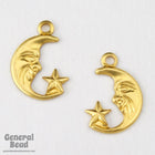 12mm Brass Crescent Moon and Star Pair(12 Pcs) #4108-General Bead