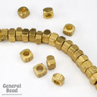 5mm Brass Beveled Cube Bead (10 Pcs ) #4113-General Bead