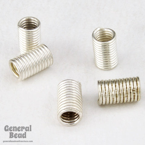5mm x 10mm Silver Wire Tube Bead #4118-General Bead