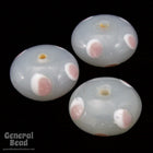 12mm Grey Rondelle with Pink Dots (8 Pcs) #4127-General Bead