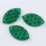 14mm x 24mm Emerald Textured Navette Cabochon #412-General Bead