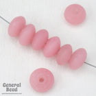 12mm Matte Rose "Sea Glass" Rondelle (12 Pcs) #4135-General Bead