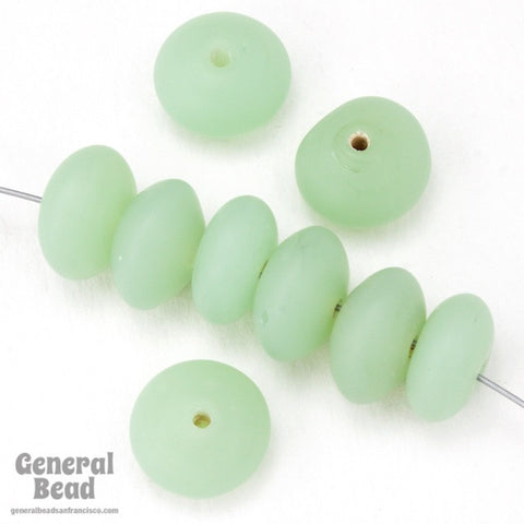 12mm Matte Sea Green "Sea Glass" Rondelle (12 Pcs) #4138-General Bead