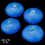 12mm Matte Capri Blue "Sea Glass" Rondelle (12 Pcs) #4139-General Bead