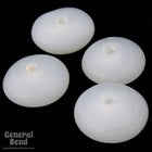 12mm Matte Grey "Sea Glass" Rondelle (12 Pcs) #4140-General Bead