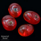 7mm x 10mm Transparent Red Irregular Teardrop (50 Pcs) #4142-General Bead