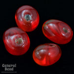 7mm x 10mm Transparent Red Irregular Teardrop (50 Pcs) #4142-General Bead