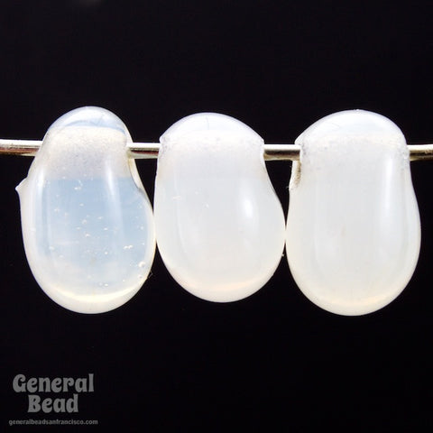 7mm x 10mm White Opal Irregular Teardrop (50 Pcs) #4144-General Bead