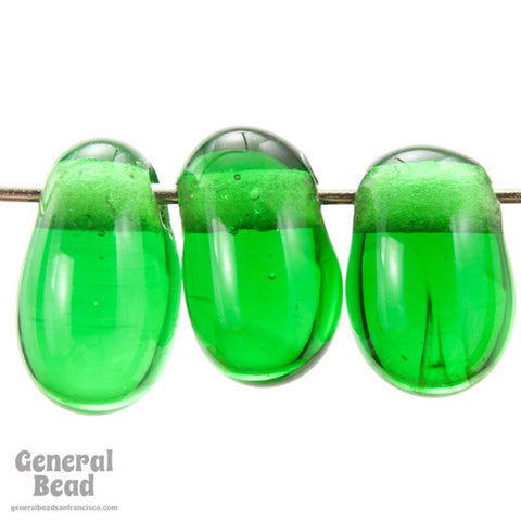 7mm x 10mm Transparent Green Irregular Teardrop (50 Pcs) #4147-General Bead