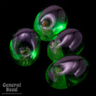 7mm x 10mm Transparent Green Irregular Teardrop (50 Pcs) #4147-General Bead