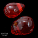 15mm Transparent Ruby Pear Drop (10 Pcs) #4149-General Bead