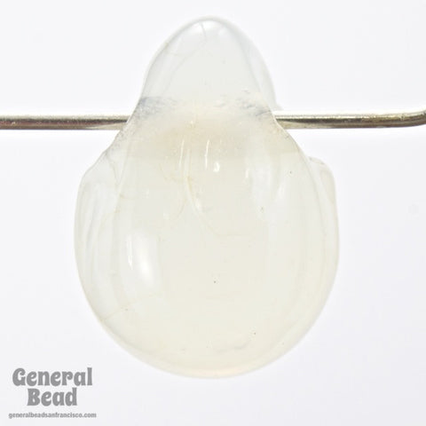 15mm White Opal Pear Drop (10 Pcs) #4150-General Bead
