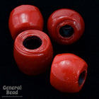 9mm Opaque Red Glass Crow Bead (50 Pcs) #4153