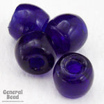 9mm Transparent Cobalt Glass Crow Bead (50 Pcs) #4158-General Bead