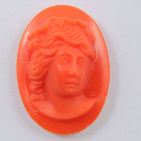 13mm x 18mm Coral Glass Cameo Cabochon #XS30-C-General Bead
