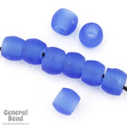 9mm Matte Transparent Sapphire Glass Crow Bead (50 Pcs) #4160-General Bead