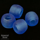 9mm Matte Transparent Sapphire Glass Crow Bead (50 Pcs) #4160-General Bead