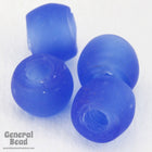 9mm Matte Transparent Sapphire Glass Crow Bead (50 Pcs) #4160-General Bead