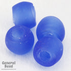 9mm Matte Transparent Sapphire Glass Crow Bead (50 Pcs) #4160-General Bead