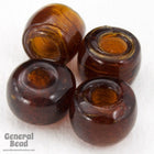 9mm Transparent Brown Glass Crow Bead (50 Pcs) #4161-General Bead