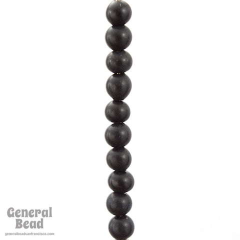 4mm Matte Black Round Bead Strand (100 Pcs) #4163-General Bead
