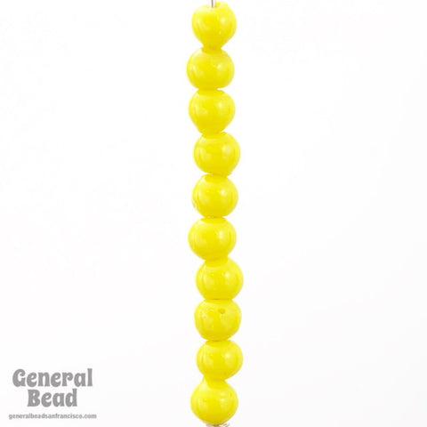4mm Opaque Yellow Round Bead Strand (100 Pcs) #4164-General Bead