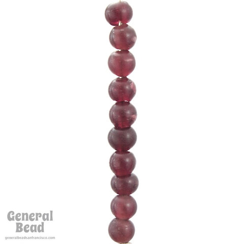 4mm Matte Transparent Purple Round Bead Strand (100 Pcs) #4166-General Bead