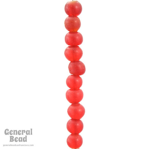 4mm Matte Transparent Red Round Bead Strand (100 Pcs) #4167-General Bead
