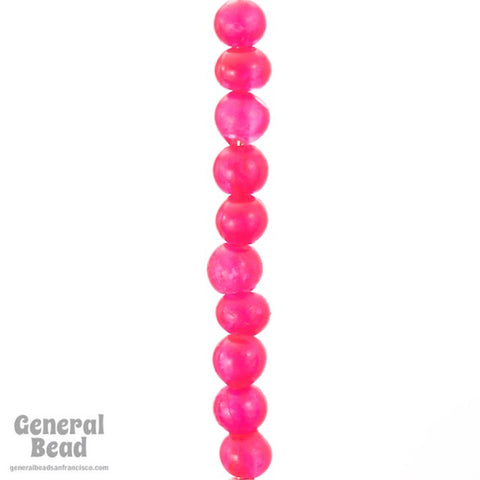 4mm Transparent Fuchsia Bead Strand (100 Pcs) #4172-General Bead