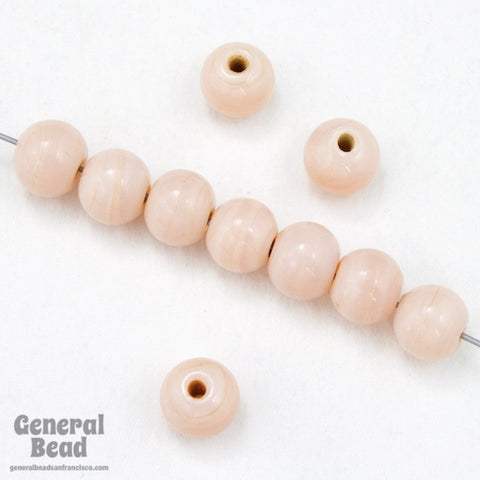 5-6mm Opaque Light Peach Round Bead Strand (100 Pcs) #4178-General Bead