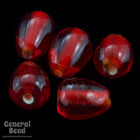 4mm x 6mm Transparent Ruby Teardrop (100 Pcs) #4182-General Bead
