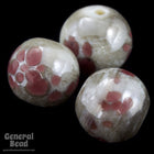 12mm Grey with Purple Speckle Round Bead (12 Pcs) #4184-General Bead