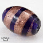 13mm x 18mm Cobalt/Bronze Swirl Oval Bead (4 Pcs) #4185-General Bead