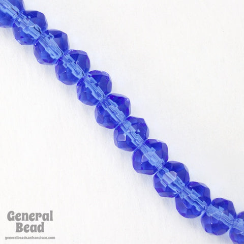 8mm Transparent Sapphire Faceted Rondelle Strand-General Bead
