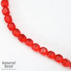 5mm Transparent Red Beveled Cube Bead Strand-General Bead