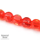 5mm Transparent Red Beveled Cube Bead Strand-General Bead