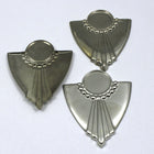 38mm Silver Art Deco Dotted Shield (2 Pcs) #41-General Bead
