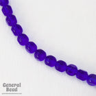 5mm Transparent Cobalt Beveled Cube Bead Strand-General Bead