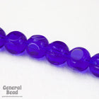 5mm Transparent Cobalt Beveled Cube Bead Strand-General Bead