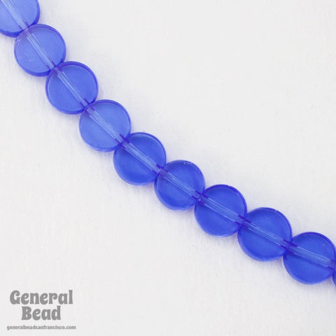 8mm Transparent Sapphire Flat Circle Bead Strand-General Bead