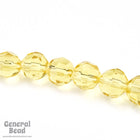 6mm Transparent Light Topaz Faceted Round Bead Strand-General Bead